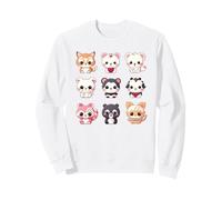 Cute Kawaii Animals Set Chibi Anime Multiple Pet Lover Sudadera