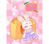 Cute Kawaii Anime Friends Composition Notebook: 7.5 x 9.25 in, 100 Wide Ruled Pages | Aesthetic Pastel Chibi Bunny and Cats Lined Journal for School, College, and Girls