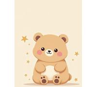 Cute Kawaii Bear Notebook - Pastel Brown Aesthetic College Ruled Journal (8.5” x 11”, 120 Pages): Adorable Kawaii Bear Cover • Aesthetic Notebook for ... for School Notes, Journaling & Writing