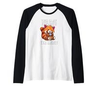 Cute Kawaii Bubble Boba Favorite Tea Shirt Red Panda Lover Camiseta Manga Raglan