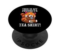 Cute Kawaii Bubble Boba Favorite Tea Shirt Red Panda Lover PopSockets PopGrip Adhesivo