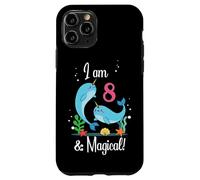 Cute Kawaii Cartoon Girls I Am 8 & Magical Narwhal Birthday Carcasa para iPhone 11 Pro