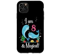 Cute Kawaii Cartoon Girls I Am 8 & Magical Narwhal Birthday Carcasa para iPhone 11 Pro Max