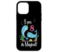 Cute Kawaii Cartoon Girls I Am 8 & Magical Narwhal Birthday Carcasa para iPhone 12 mini