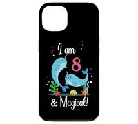 Cute Kawaii Cartoon Girls I Am 8 & Magical Narwhal Birthday Carcasa para iPhone 13