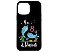Cute Kawaii Cartoon Girls I Am 8 & Magical Narwhal Birthday Carcasa para iPhone 13 Pro Max