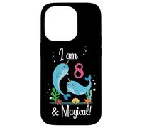 Cute Kawaii Cartoon Girls I Am 8 & Magical Narwhal Birthday Carcasa para iPhone 14 Pro