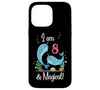 Cute Kawaii Cartoon Girls I Am 8 & Magical Narwhal Birthday Carcasa para iPhone 14 Pro Max