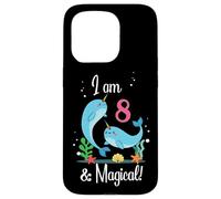 Cute Kawaii Cartoon Girls I Am 8 & Magical Narwhal Birthday Carcasa para iPhone 15 Pro