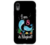 Cute Kawaii Cartoon Girls I Am 8 & Magical Narwhal Birthday Carcasa para iPhone XR