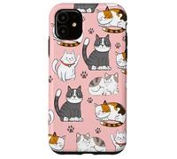 Cute Kawaii Cat Lovers Pattern Kitten Mom Carcasa para iPhone 11