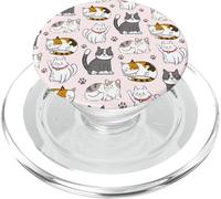 Cute Kawaii Cat Lovers Pattern Kitten Mom PopSockets PopGrip para MagSafe