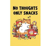 Cute Kawaii Cat with Snacks on Yellow Cover | Lined Notebook 100 Pages | Large Format 11.54 x 7.68 Inches | White Paper Journal for Notes and Writing