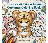 Cute Kawaii Cats in Animal Costumes Coloring Book: Bold and Easy Animal Onesies Coloring Pages for Stress Relief, Relaxation, Kids, Teens, and Adults