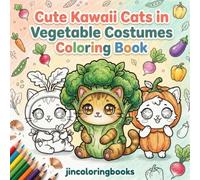 Cute Kawaii Cats in Vegetable Costumes Coloring Book: for Kids, Teens, and Adults | Relaxing for Stress Relief