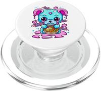 Cute Kawaii Creepy Pastel Goth Puppy Eating Ramen Noodles PopSockets PopGrip para MagSafe
