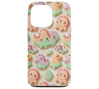 Cute Kawaii Dino T Rex Cookie Dinosaur Pattern for Kids Carcasa para iPhone 13 Pro