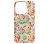 Cute Kawaii Dino T Rex Cookie Dinosaur Pattern for Kids Carcasa para iPhone 14 Pro