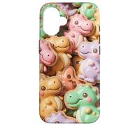 Cute Kawaii Dino T Rex Cookie Dinosaur Pattern for Kids Carcasa para iPhone 16
