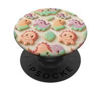 Cute Kawaii Dino T Rex Cookie Dinosaur Pattern for Kids PopSockets PopGrip Adhesivo