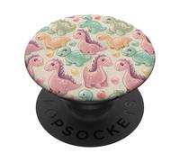 Cute Kawaii Dino T Rex Cookie Dinosaur Pattern for Kids PopSockets PopGrip Adhesivo