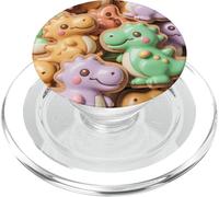 Cute Kawaii Dino T Rex Cookie Dinosaur Pattern for Kids PopSockets PopGrip para MagSafe