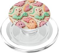 Cute Kawaii Dino T Rex Cookie Dinosaur Pattern for Kids PopSockets PopGrip para MagSafe
