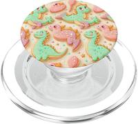 Cute Kawaii Dino T Rex Cookie Dinosaur Pattern for Kids PopSockets PopGrip para MagSafe