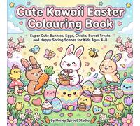 Cute Kawaii Easter Coloring Book: Super Cute Bunnies, Eggs, Chicks, Sweets and Happy Spring Scenes for Kids Ages 4-8
