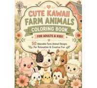 Cute Kawaii Farm Animals Coloring Book for Adults & Kids: Easy and Fun Coloring Pages Featuring Adorable Farm Animals, Cozy Barnyard Scenes, and Relaxing Designs for All Ages