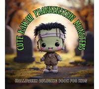 Cute Kawaii Frankenstein Monsters: Halloween Coloring Book for Kids Ages 3-12 with Cute and Not-Scary Monster Illustrations
