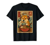 Cute Kawaii Gamer Shiba Inu Ramen Retro Japanese Gaming Camiseta