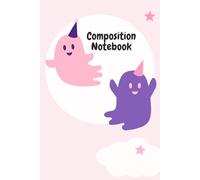 Cute Kawaii Ghost Halloween Notebook:: Wide Ruled 100 pages- Great Gift For Adults, Boys, Girls, Teens- Ghost Decoration- Pink Style