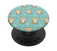 Cute Kawaii Girls Womens Kids Pattern Fennec Fox Lover PopSockets PopGrip Adhesivo