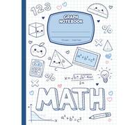 Cute Kawaii Graph Paper Notebook for Students doing Math Homework, Algebra, Geometry & STEM
