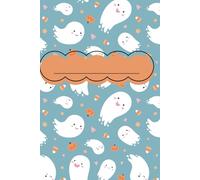 Cute Kawaii Halloween Ghost Notebook- 6"x9", 100 Lined Pages