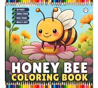 Cute Kawaii Honey Bee Coloring Book Gift for Kids Boys Girls Teens 50 Pages Single Sided Honey Bee Themed Coloring Activity Book for Children Cozy ... Relief Relaxation Bumble Bee Coloring Book