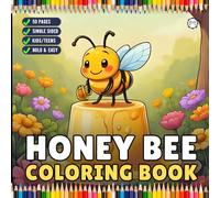 Cute Kawaii Honey Bee Coloring Book Gift for Kids Boys Girls Teens Cozy Queen Bee Coloring Book 50 Pages Single Sided Honey Bee Themed Coloring ... Relief Relaxation Bumble Bee Coloring Book