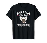 Cute Kawaii Just A Girl Who Loves Chinese Crested Dogs Lover Camiseta