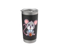 Cute Kawaii Kids Boys Girl Bubble Tea Boba Tea Pet Rat Lover Vaso térmico de acero inoxidable de doble pared