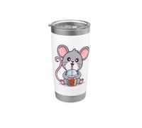 Cute Kawaii Kids Boys Girl Bubble Tea Boba Tea Pet Rat Lover Vaso térmico de acero inoxidable de doble pared