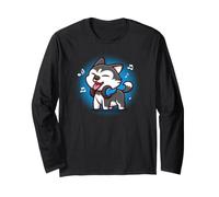 Cute Kawaii Kids Boys Girls Music Siberian Husky Dog Lover Manga Larga