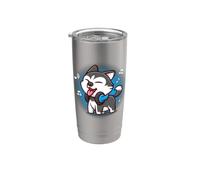 Cute Kawaii Kids Boys Girls Music Siberian Husky Dog Lover Vaso térmico de acero inoxidable de doble pared