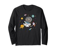 Cute Kawaii Kids Boys Girls Space Weimaraner Dog Lover Manga Larga