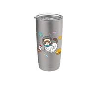 Cute Kawaii Kids Girls Boys Astronaut Space Ferret Pet Lover Vaso térmico de acero inoxidable de doble pared