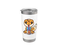 Cute Kawaii Kids Girls Bubble Boba Tea Leopard Gecko Lover Vaso térmico de acero inoxidable de doble pared