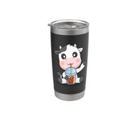 Cute Kawaii Kids Girls Womens Bubble Boba Tea Cow Lover Vaso térmico de acero inoxidable de doble pared