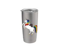 Cute Kawaii Kids Girls Womens Unicorn Rainbow Ferret Lover Vaso térmico de acero inoxidable de doble pared