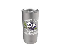 Cute Kawaii Kids Womens Napping Not Lazy Power Saving Panda Vaso térmico de acero inoxidable de doble pared