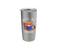 Cute Kawaii Kids Womens Reading Books Well Red Panda Lover Vaso térmico de acero inoxidable de doble pared